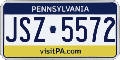 PA license plate JSZ5572