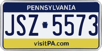 PA license plate JSZ5573