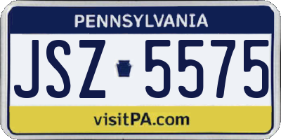 PA license plate JSZ5575
