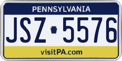 PA license plate JSZ5576