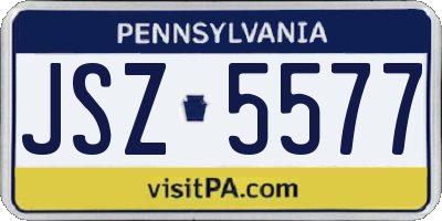 PA license plate JSZ5577