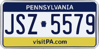 PA license plate JSZ5579