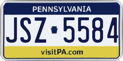 PA license plate JSZ5584