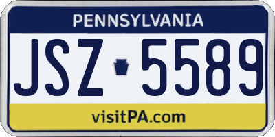 PA license plate JSZ5589