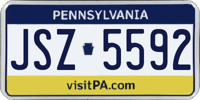 PA license plate JSZ5592