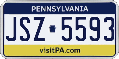 PA license plate JSZ5593