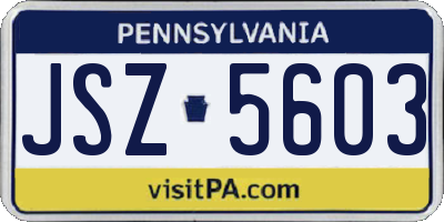 PA license plate JSZ5603