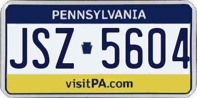 PA license plate JSZ5604