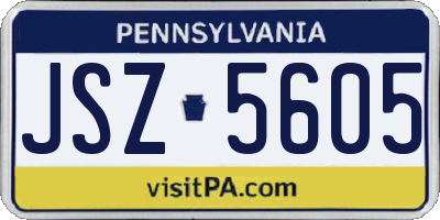 PA license plate JSZ5605