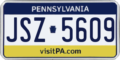 PA license plate JSZ5609