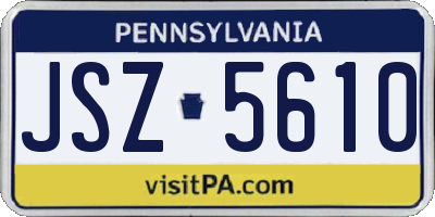 PA license plate JSZ5610