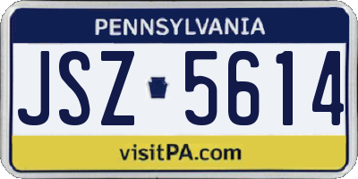 PA license plate JSZ5614