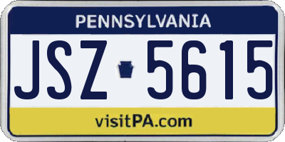 PA license plate JSZ5615