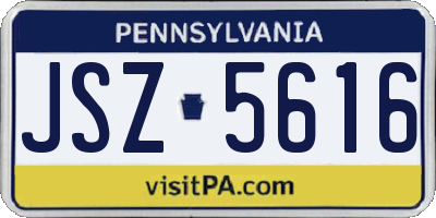 PA license plate JSZ5616