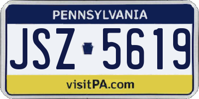 PA license plate JSZ5619