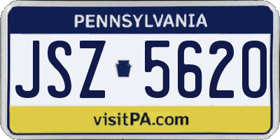 PA license plate JSZ5620