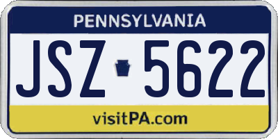 PA license plate JSZ5622