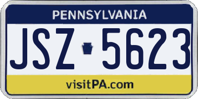 PA license plate JSZ5623