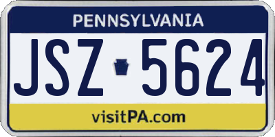 PA license plate JSZ5624