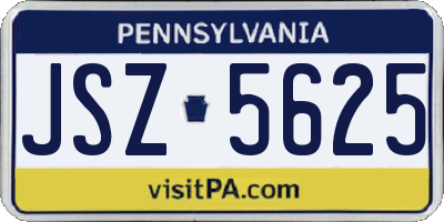 PA license plate JSZ5625