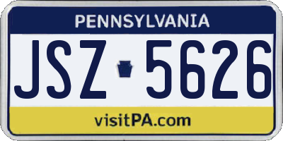 PA license plate JSZ5626