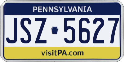 PA license plate JSZ5627