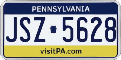 PA license plate JSZ5628