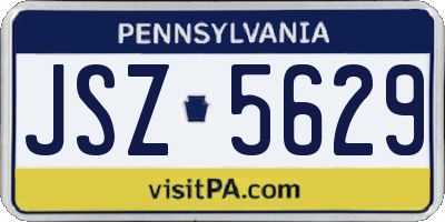 PA license plate JSZ5629