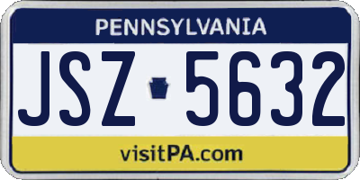 PA license plate JSZ5632