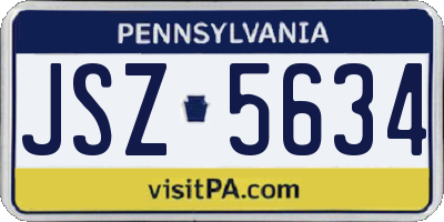 PA license plate JSZ5634