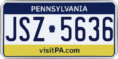 PA license plate JSZ5636