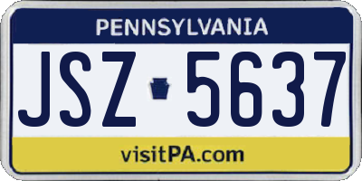 PA license plate JSZ5637