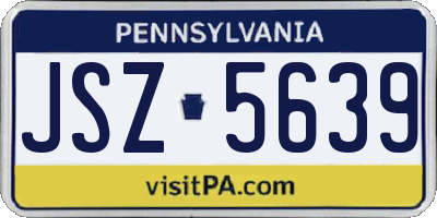 PA license plate JSZ5639
