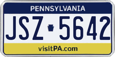 PA license plate JSZ5642