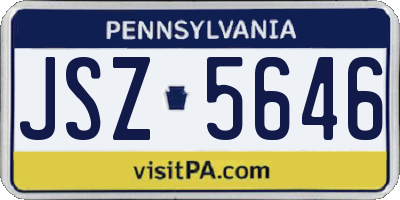 PA license plate JSZ5646