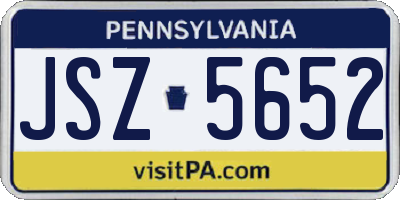 PA license plate JSZ5652