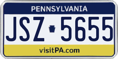 PA license plate JSZ5655