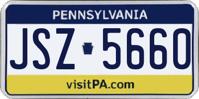 PA license plate JSZ5660