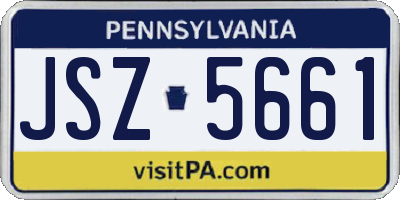 PA license plate JSZ5661