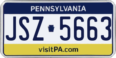 PA license plate JSZ5663