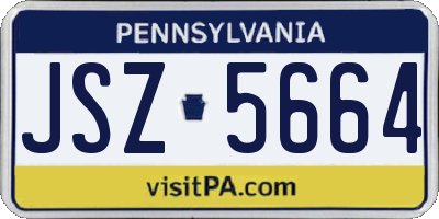 PA license plate JSZ5664