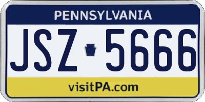 PA license plate JSZ5666