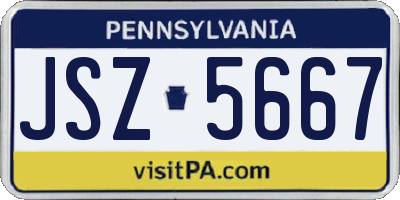 PA license plate JSZ5667