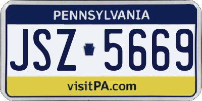 PA license plate JSZ5669