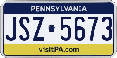 PA license plate JSZ5673
