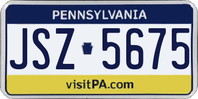 PA license plate JSZ5675