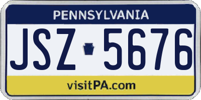 PA license plate JSZ5676