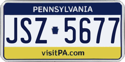 PA license plate JSZ5677