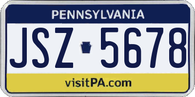 PA license plate JSZ5678