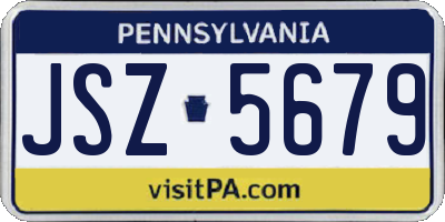 PA license plate JSZ5679